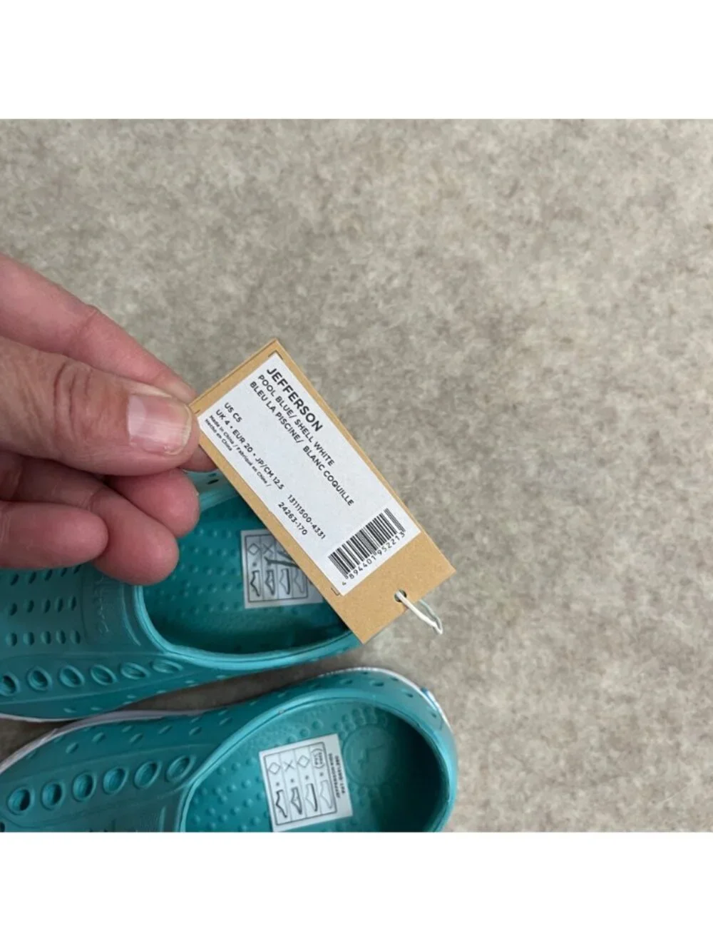 Native Jefferson Slip On Comfort Water Play Shoes Pool Blue (Teal) Toddler